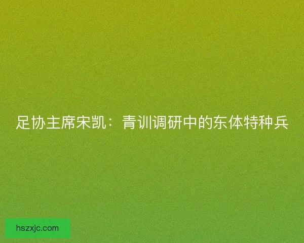 足协主席宋凯：青训调研中的东体特种兵